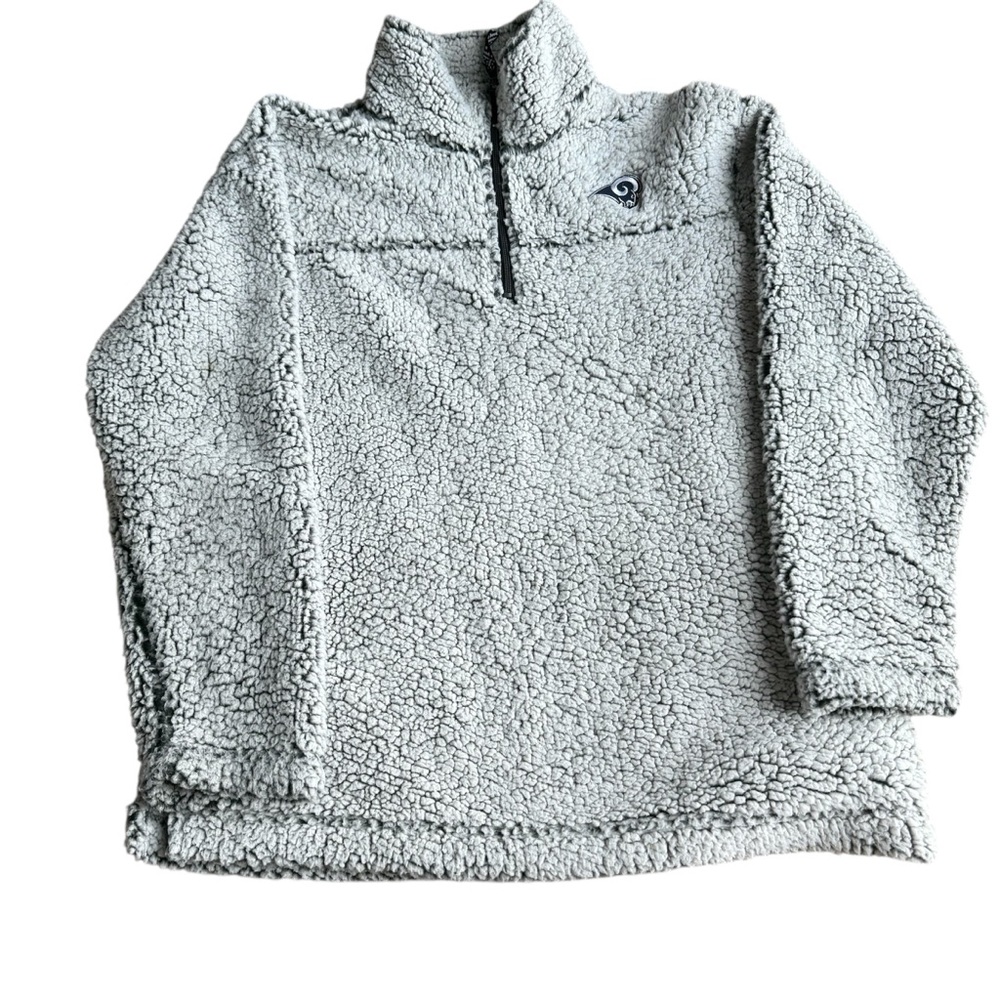 G-III 4her by Carl Banks Women’s Gray LA Rams Pullover Sherpa Sweater‎ Size L